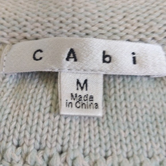CAbi style #203 Society sweater - mint green - clasp front cardigan - cotton M - Picture 6 of 8